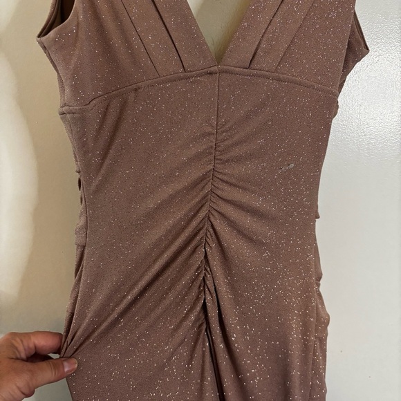 Windsor Sparkling Brown Sleeveless Cocktail Dress Size Small - Picture 6 of 15